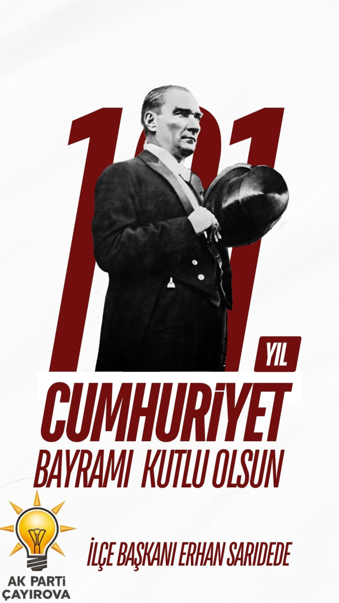 AK PARTİ ÇAYIROVA 29 EKİM CUMHURİYET BAYRAMI İLANI 